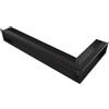 Kratki LUFT Griglia di ventilazione ad angolo 12x80x40 cm Nero - Griglia di ventilazione angolare decorativa in metallo per camini e sistemi di riscaldamento, verniciata a polvere