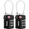 GRIFEMA GA1006-2 Lucchetto TSA Combinazione 3 Cifre 2 Pezzi Per Valigie | Accessori Viaggio Utili, Cavo Antitaglio, Per Palestra, Bagagli, Aereo, Armadietto