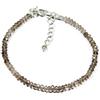 Bundela Gems Bracciale fatto a mano potere perline tonde micro sfaccettate quarzo fumé...