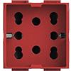 4Box 4B.LR.H21 Presa Multistandard 1 Schuko o 2 Bipasso Compatibile con Bticino Livinglight, 250 V, Rosso