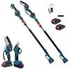 Kit Potatura Mini Motosega 6" + Forbice Cesoia a Batteria con Asta Telescopica