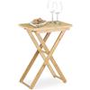 AURANOWSTORE Tavolino Pieghevole, Da Salotto, Giardino, in Bambù, Piccolo, Forma Rettangolare