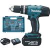 Makita DHP453RFX4 Trapano avvitatore a percussione 18v- 2 Batterie +Accessori
