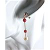 ORECCHINI IN ARGENTO 925 ROSATO CON PERLE DI ACQUA DOLCE E CORALLO BAMBU ROSSO