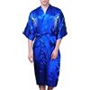 Fashion Men 1 Uomo Dragon-Printed Vestaglia IN Raso Set Seta Kimono, Accappatoio Con Shorts