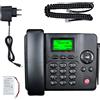Lychee Wireless Classico Telefono Fisso GSM Quad-Band - Dual SIM Card,Supporto Multilin
