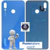 Huawei SCOCCA POSTERIORE PER HUAWEI P20 LITE BACK COVER VETRO COPRI BATTERIA BLU - NERO