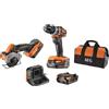 AEG KIT TRAPANO ELETTRICO A PERCUSSIONE BATTERIA 18V LITIO + MINI SEGA SEGATRICE AEG