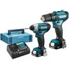 Makita CLX228AJ Kit Avvitatori percussione e impulsi 12V con 2 Batterie
