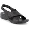 Enval Soft Sandali Enval Soft 7776900 pelle nera zeppa 4 cm Made in Italy