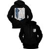 JHK - Fruit of the Loom Felpa con cappuccio Corpo di Ricerca Attack on Titan L'attacco dei Giganti Anime