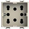 4Box 4B.A.H21 Presa Multistandard 1 Schuko o 2 Bipasso Compatibile con Bticino Matix Magic, 250 V, Avorio