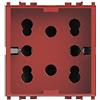 4Box 4B.V14R.H21 Presa Multistandard 1 Schuko o 2 Bipasso Compatibile con Vimar Plana, 250 V, Rosso