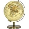 Exerz MAPPAMONDO ANTICO 14CM MAPPA IN ITALIANO SUPPORTO METALLO BRONZATO DECORAZIONE U