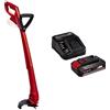 Einhell GC-CT 18/24 Li P - Solo Tagliabordi a batteria Power X-Change + Einhell Pxc Starter Kit 18 V, Batteria 2,5 Ah E Caricabatteria Power X-Change, Nero Rosso, 10 x 15 x 11.3 Cm