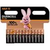 DURACELL Batteria pila mini stilo alcalina Duracell Plus 100 AAA 12pz