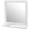 GC SPECCHIO PARETE CON MENSOLA PENSILE RIPIANO LEGNO CLASSICO MODERNO 57*57*12cm