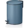 kela Secchio per cosmetici 3 l blu opaco, coperchio con chiusura silenziosa, pattumiera a pedale per bagno MATS, pattumiera da bagno con secchio interno e manici per il trasporto