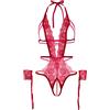 Body donna sexy in pizzo rosso con manette e perizoma bodysuit lingerie erotica