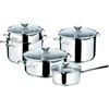 Lagostina Smart Set di Pentole Induzione Gas e Forno in Acciaio Inox 18/10 9 Pezzi Fondo