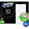 Swiffer 6x Swiffer Panni Pavimenti Polvere 14 Pezzi 3D Clean Made In Italy