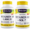 Healthy Origins Vitamina D3 5000 IU ui 360 Softgels + K2 as MK7 100 mcg 180 Caps