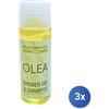 Crazystock selected 3x Olea Doccia/Shampoo 30 Ml. Flacone Minitaglia