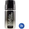 Malizia 3x Malizia Deodorante Spray Uomo 150 Ml. Silver