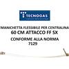 Tecnogas Manichetta tubo flessibile per centralina gas GPL acciaio inox rivestito 60 cm