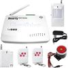 KIT ALLARME CASA ANTIFURTO WIRELESS COMBINATORE GSM TELEFONICO CENTRALINA SIRENA