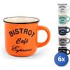 Home 6x Tazze Caffè Home Bistrot In Stoneware Senza Piatti Cc120