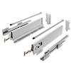 GTV - Sistema di Cassetti Modern Box, Set Guide Scorrevoli per Cassetti, Set di Cassetti, Portata fino a 40 kg, Sincronizzazione del Percorso Delle Guide, L=350mm H=146 mm, Grigio