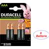 Duracell 8 batterie ricaricabili AAA Ministilo 900 mAh Le più potenti della DURACELL
