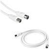 ExtraStar CAVO ANTENNA TV RG59 PROLUNGA 1.5 MT MASCHIO FEMMINA SEGNALE AUDIO VIDEO