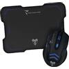 TECHMADE Mouse USB + Mousepad Gaming Techmade TM-M016 Blu Ergonomico PC Windows Mac