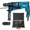 Makita HR2631FT12 Tassellatore 800W AVT 26mm 3Funzioni con set scalpelli e punte