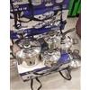 INOX BATTERIA DI PENTOLE BAVARIA 12 PEZZI IN ACCIAIO INOX 18/10
