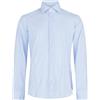 Lavorazione Sartoriale - Camicia bianca a righe celeste in tessuto tecnico cust
