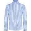 Lavorazione Sartoriale - Camicia bianca a righe celeste in tessuto tecnico custo