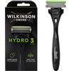 Wilkinson Sword Rasoio Wilkinson Sword Hydro 3 Skin Protection, Confezione con Manico + 1 Testina Trilama Montata, Rasoio per Uomo, Ideale per Pelli Sensibili