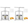 VEVOR Torchio per Spremuta Uva Olive Succhi Premitutto Manuale 3L, Torchietto per Succhi di Frutta Vino Cera Miele Acciaio Inox, Pressatutto in Acciaio Inox per Bevande, Argento
