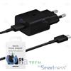 SAMSUNG CARICABATTERIE ORIGINALE FAST CHARGE 15W T1510X USB-C + CAVO USB-C NERO