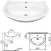 Diana Vitra Lavabo Lavabo Da Mano 45 - 65 Cm Bianco Da Muro