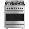Smeg B71GMX2 Cucina A Gas 5 Fuochi Forno Elettrico 70 Litri Classe A Inox