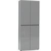 Stilio Mobile Scarpiera Grigio 4 Ante 80x34x200 cm Melaminico Laccato