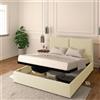 Baldiflex LETTO MATRIMONIALE CONTENITORE ECOPELLE RETE A DOGHE IN LEGNO LICIA 140x200 cm