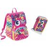 SEVEN ZAINO SDOPPIABILE SEVEN SJ GANG GIRL BIG FACCE + ASTUCCIO 3zip SCHOOLPACK