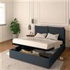 Baldiflex LETTO MATRIMONIALE CONTENITORE ECOPELLE RETE A DOGHE IN LEGNO LICIA 140x200 cm