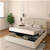 Baldiflex LETTO MATRIMONIALE CONTENITORE ECOPELLE RETE A DOGHE IN LEGNO LICIA 140x200 cm