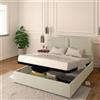 Baldiflex LETTO MATRIMONIALE CONTENITORE ECOPELLE RETE A DOGHE IN LEGNO LICIA 140x200 cm
